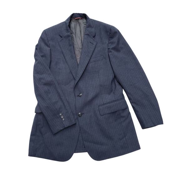 Vintage Cricketeer Gray Pinstripe Blazer Jacket Sport Coat 2 Button 44"x31.5" - Picture 1 of 15